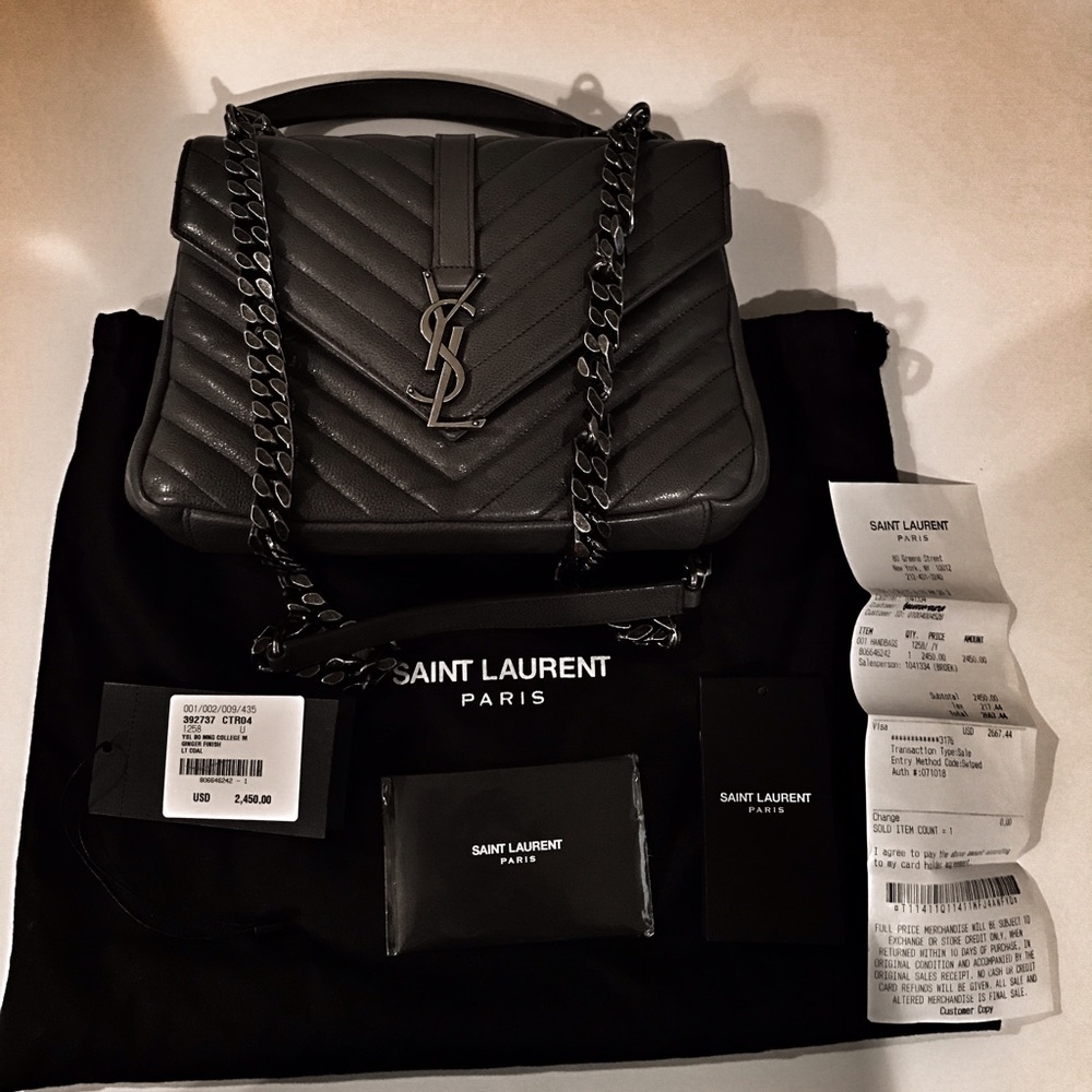 Reserved! Ysl college medium in gray