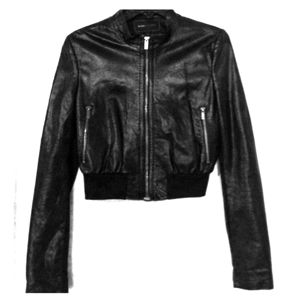 BCBGMaxAzria REAL LEATHER MOTORCYCLE JACKET