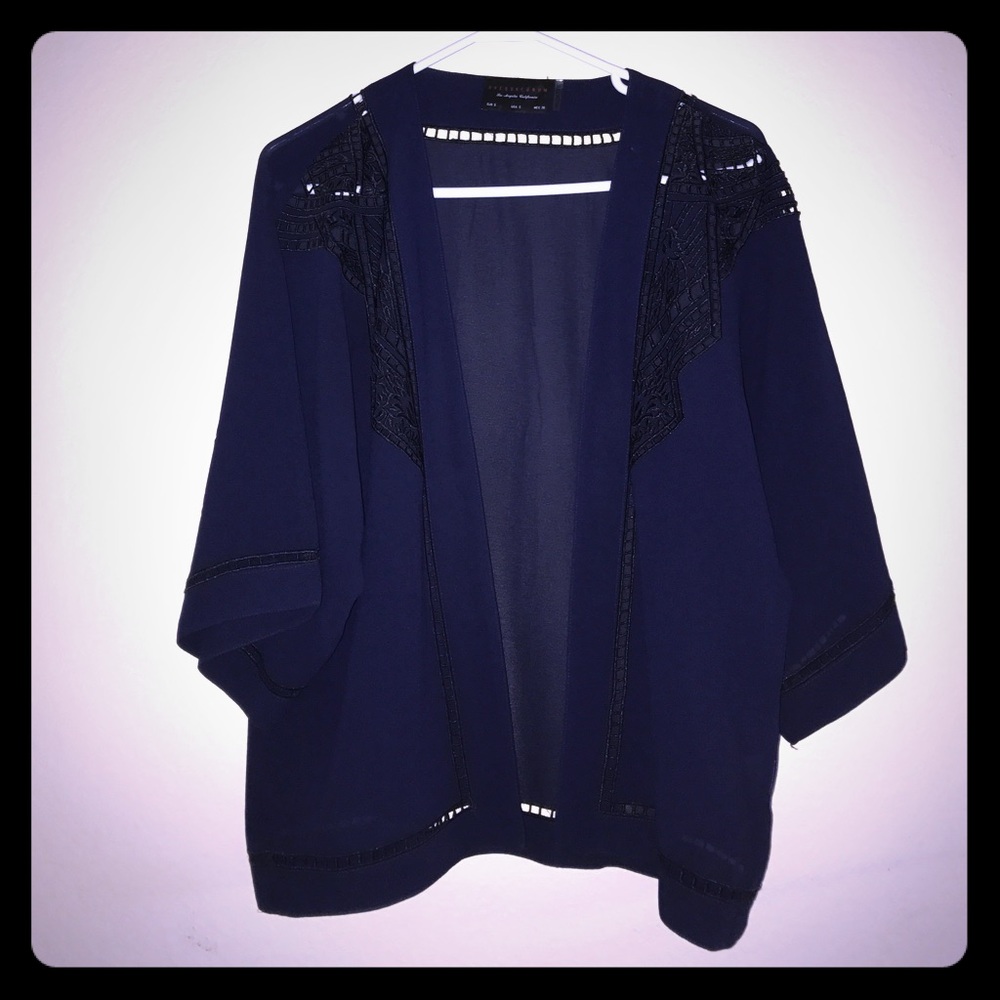 Navy blue with black cut out designs