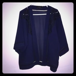 Navy blue with black cut out designs