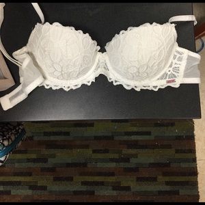 white flower pink bra