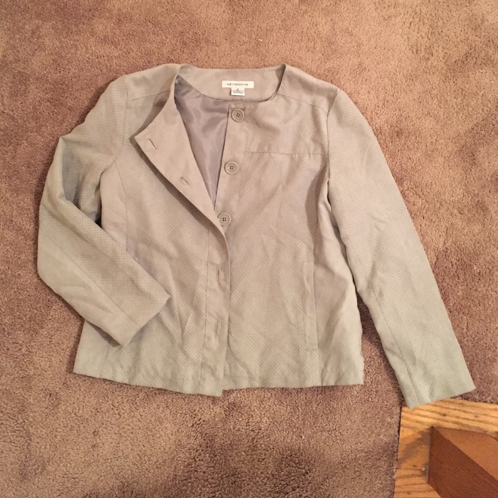 Liz Claiborne grey suede jacket. Small