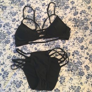 Black strappy bikini