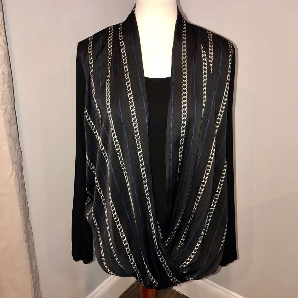 Michael Kors Cross Wrap LS blouse 1X