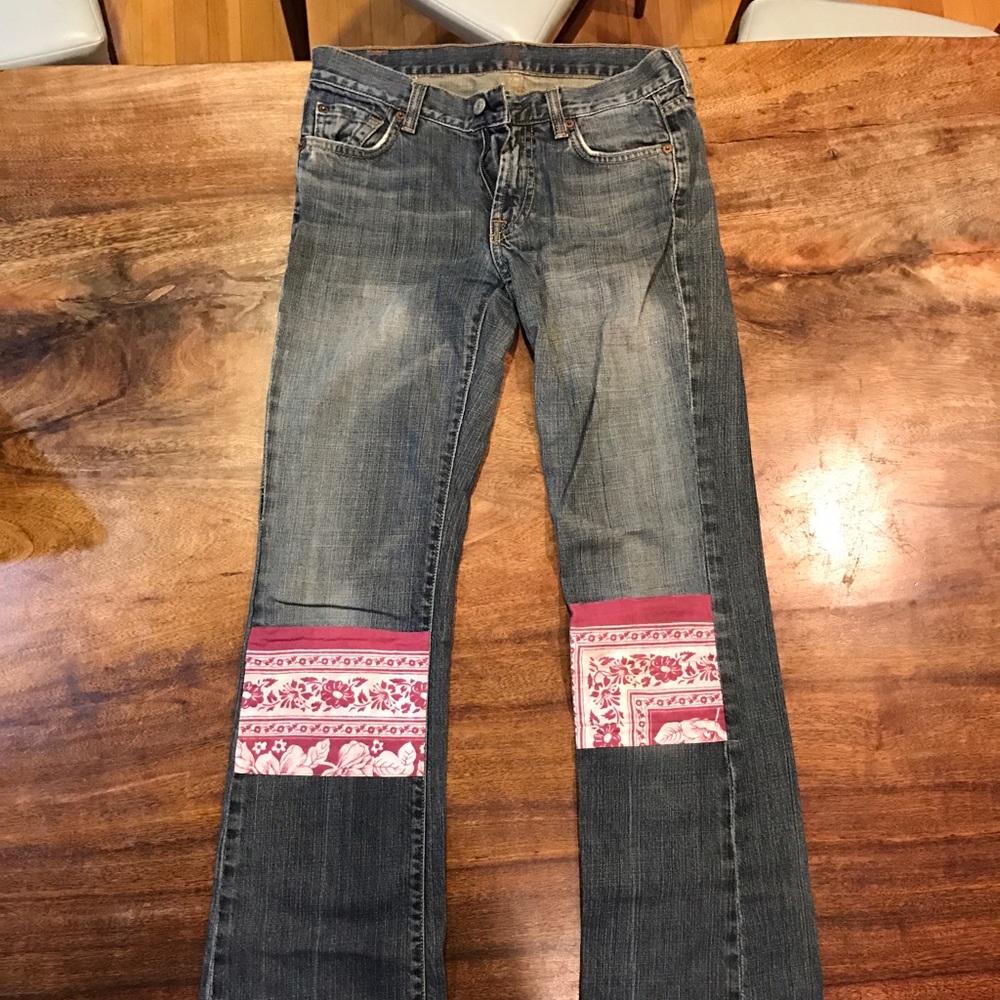 Sevens patched jeans