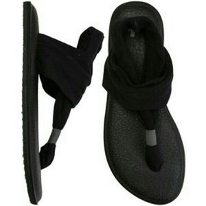 Sanuk yoga sling flops black