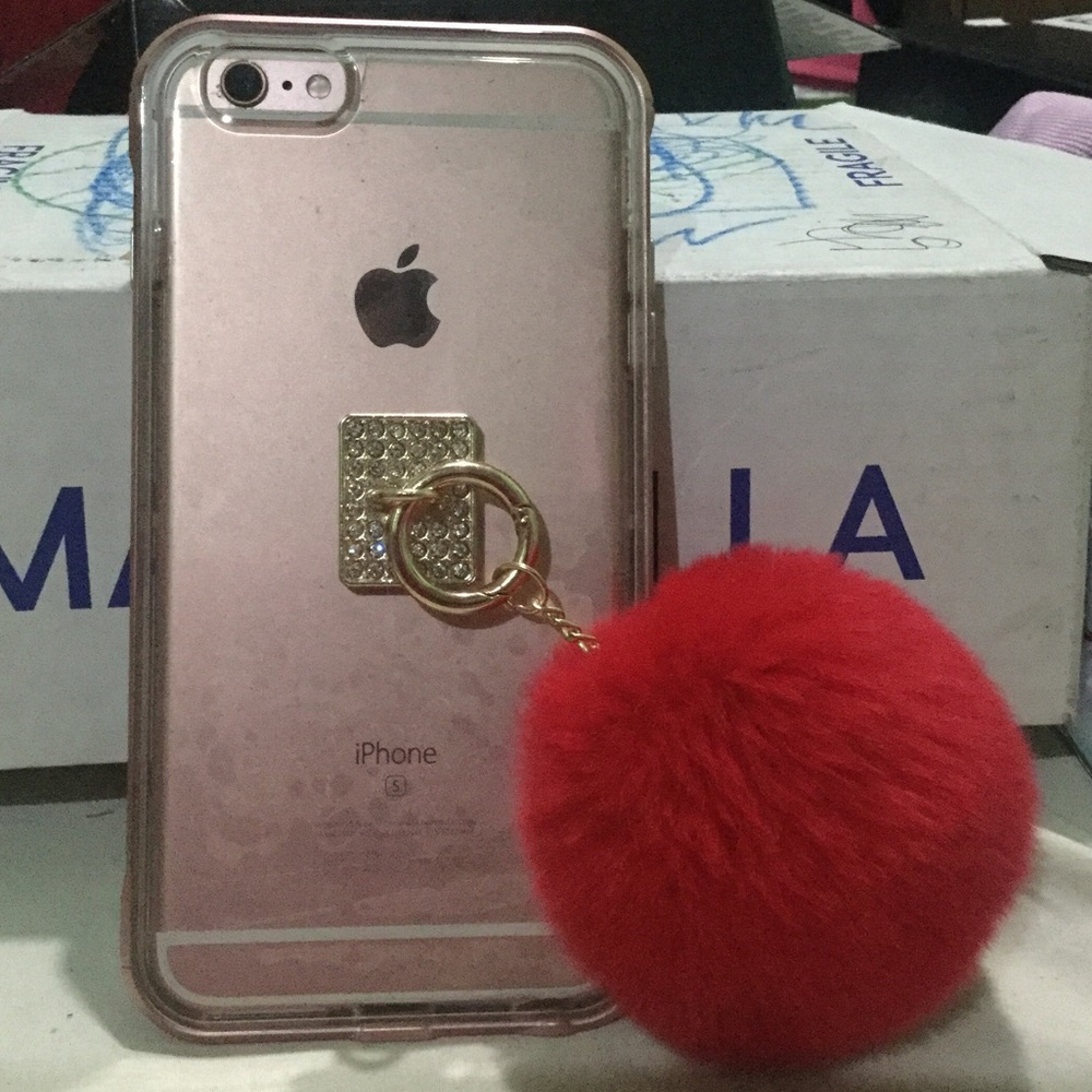 Ring Stent Fluffy Pom Keychain