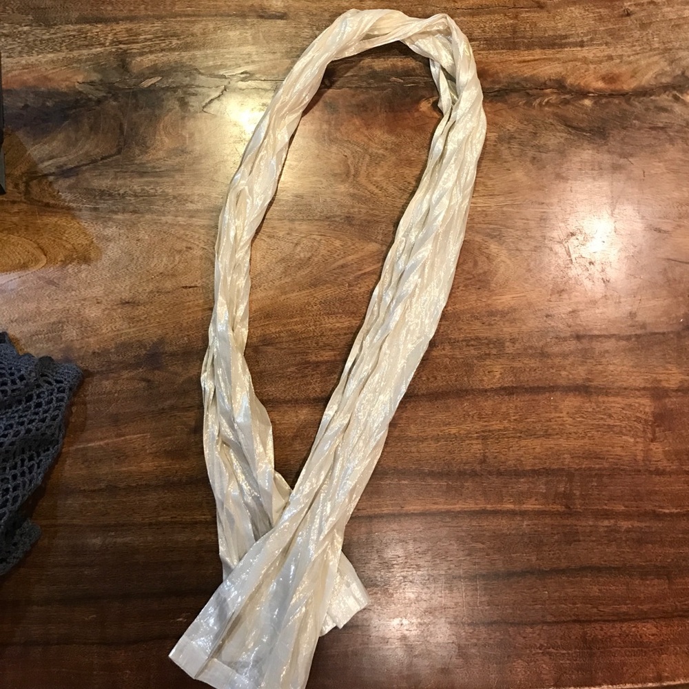 Metallic silk scarf