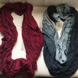 Two light weight infinity scarfs from pacsun
