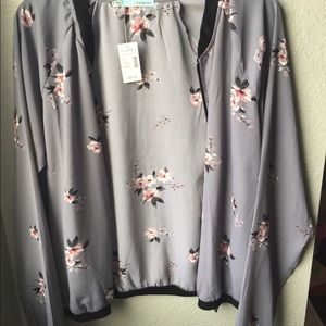 Grey floral bomber jacket