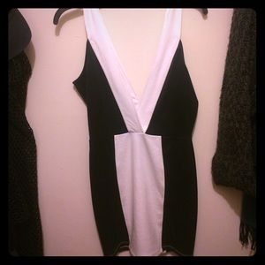 Nasty Gal deep V pludged dress