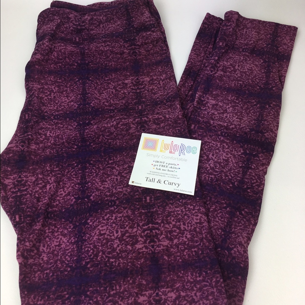 New LuLaRoe TC purple and pink leggings