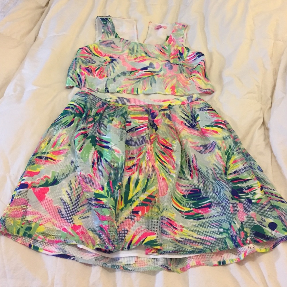NWT Lilly Pulitzer crop top and skirt set