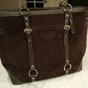 Brown Suede Coach Tote (Authentic-used twice)