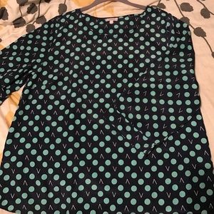 Pixley Bixby Dot, 3/4 sleeve blouse. Size L EUC