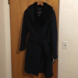 Banana Republic dark navy long coat