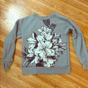 JCrew Factory Floral BlockPrint sweatshirt XS Grey