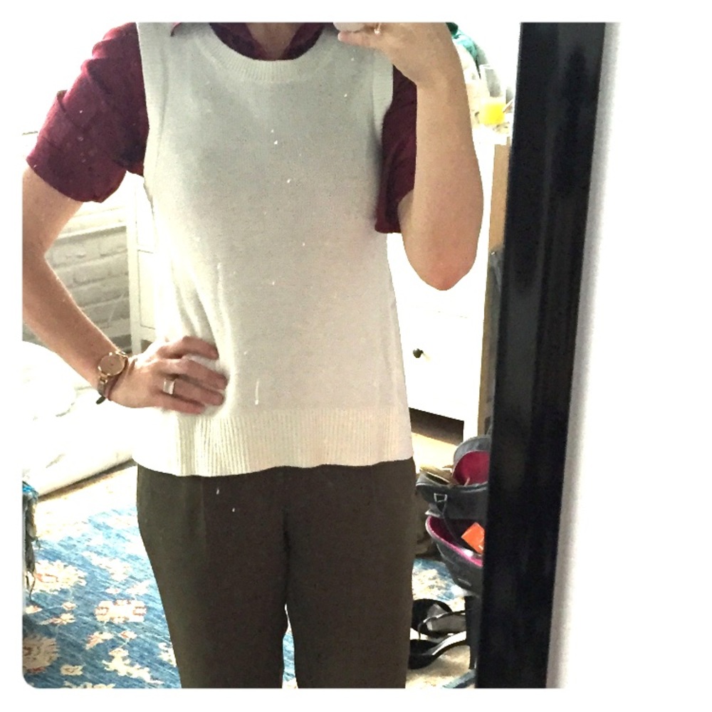 Vest with leather like details