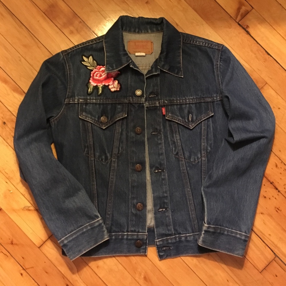 vintage Levi's jacket with custom patches