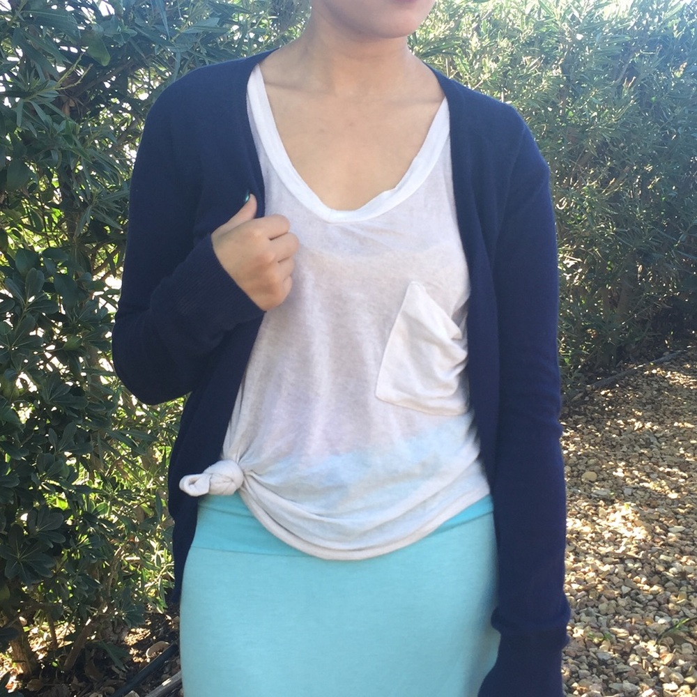 Blue cardigan