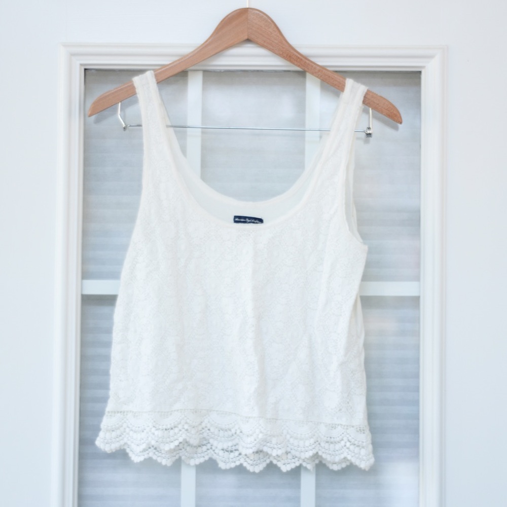 American Eagle Lace Front Crop Top