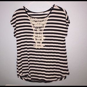 Black and white lace T shirt | barely worn