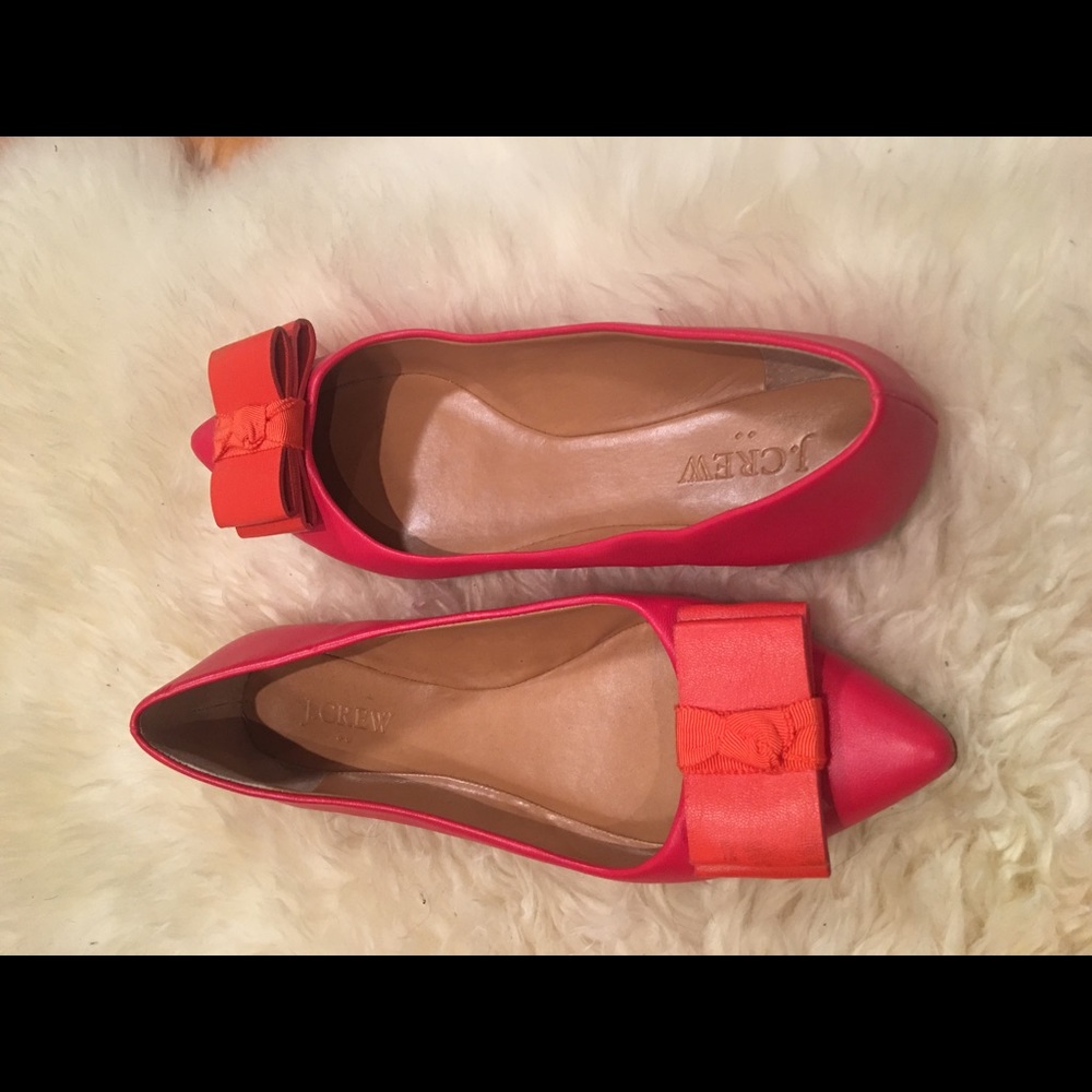J. Crew Pink Bow Flats - Size 7