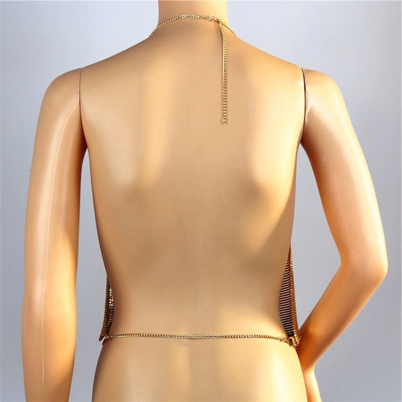 Gold jeweled halter top - Picture 4 of 5