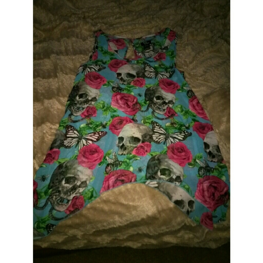 Roses and Skulls tank top