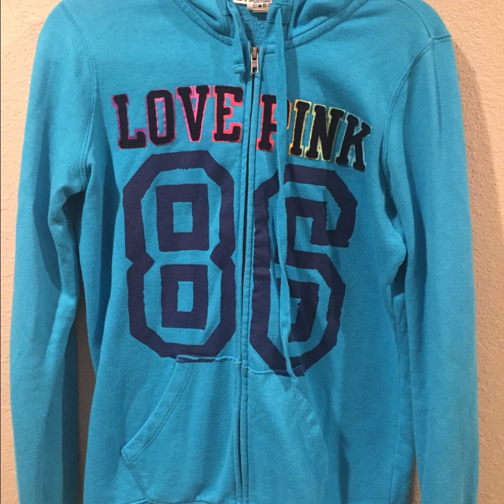 LOVE PINK Blue Zip Up Hoodie