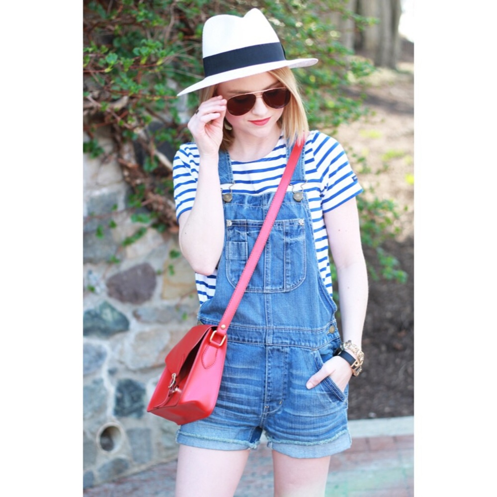 American Eagle Denim Overall Shorts