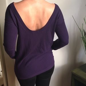 Theory Scoop back Sweater - deep purple