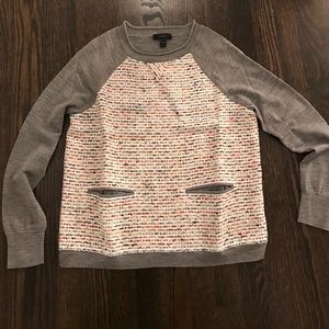 JCrew grey and rainbow sweater