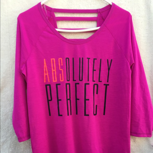 "ABSolutely Perfect" Workout Strappy Back Tee - Picture 2 of 4