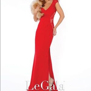 Red Mon Cheri Prom Dress