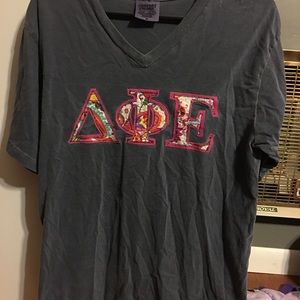 Delta phi epsilon stitched letters