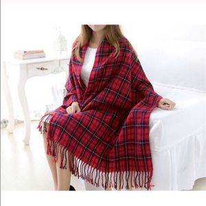 ❤️Plaid Blanket Scarf Red, Navy, White ❣️