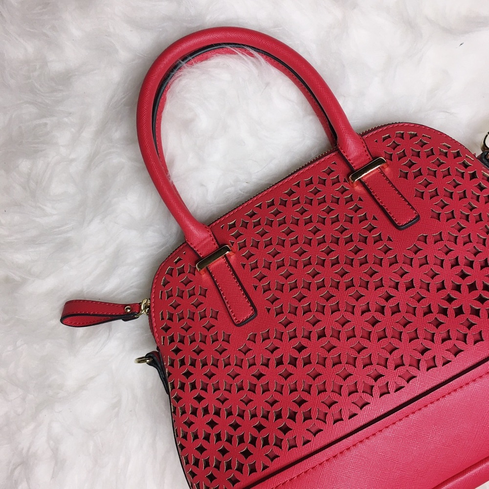 Flower cut out satchel purse