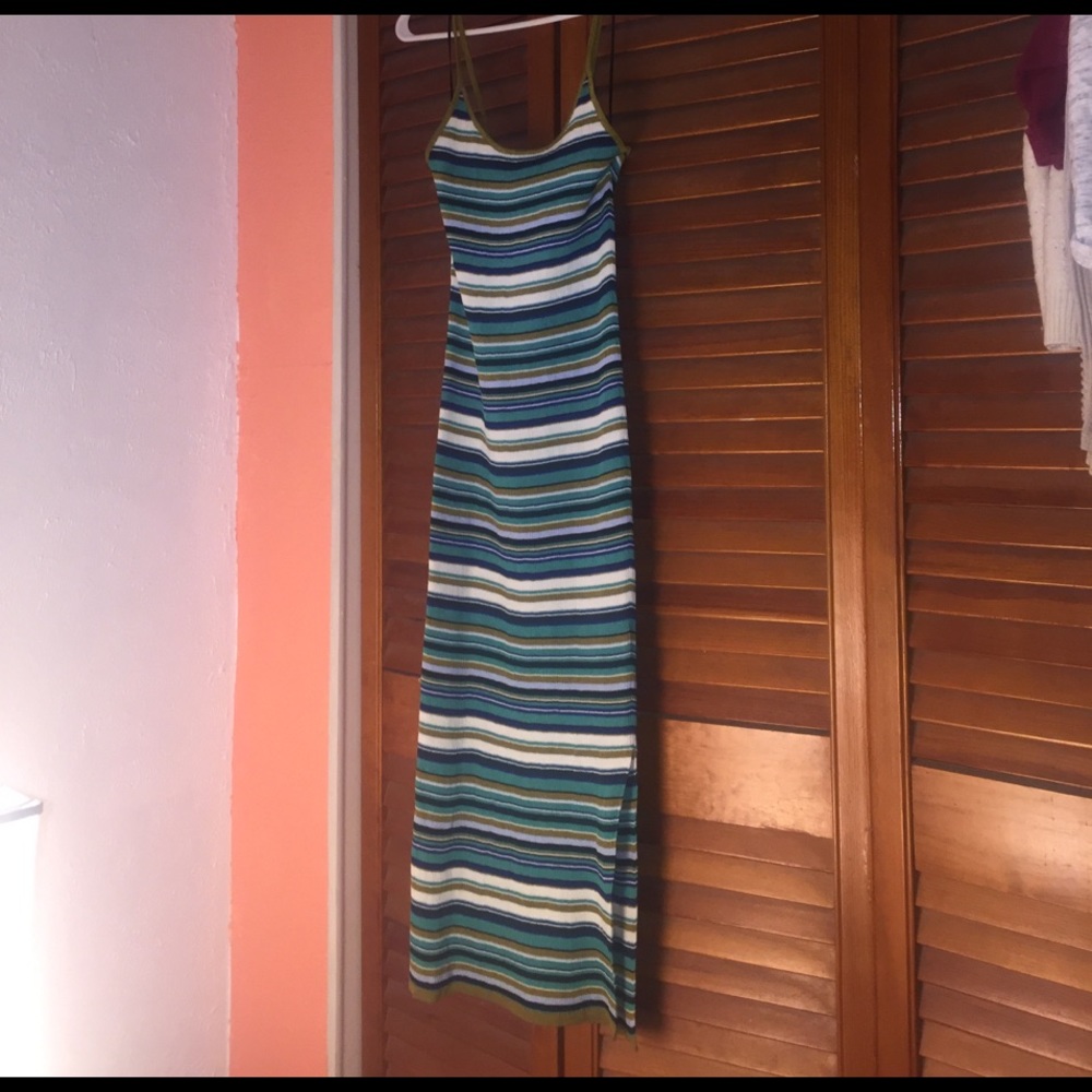 H&M NWOT Striped Tropical Maxi Dress