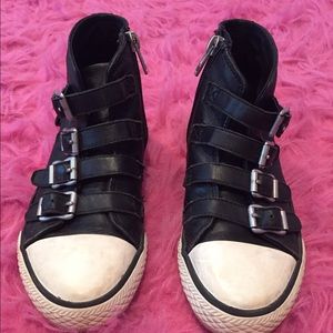 Girl's Ash Leather High Tops