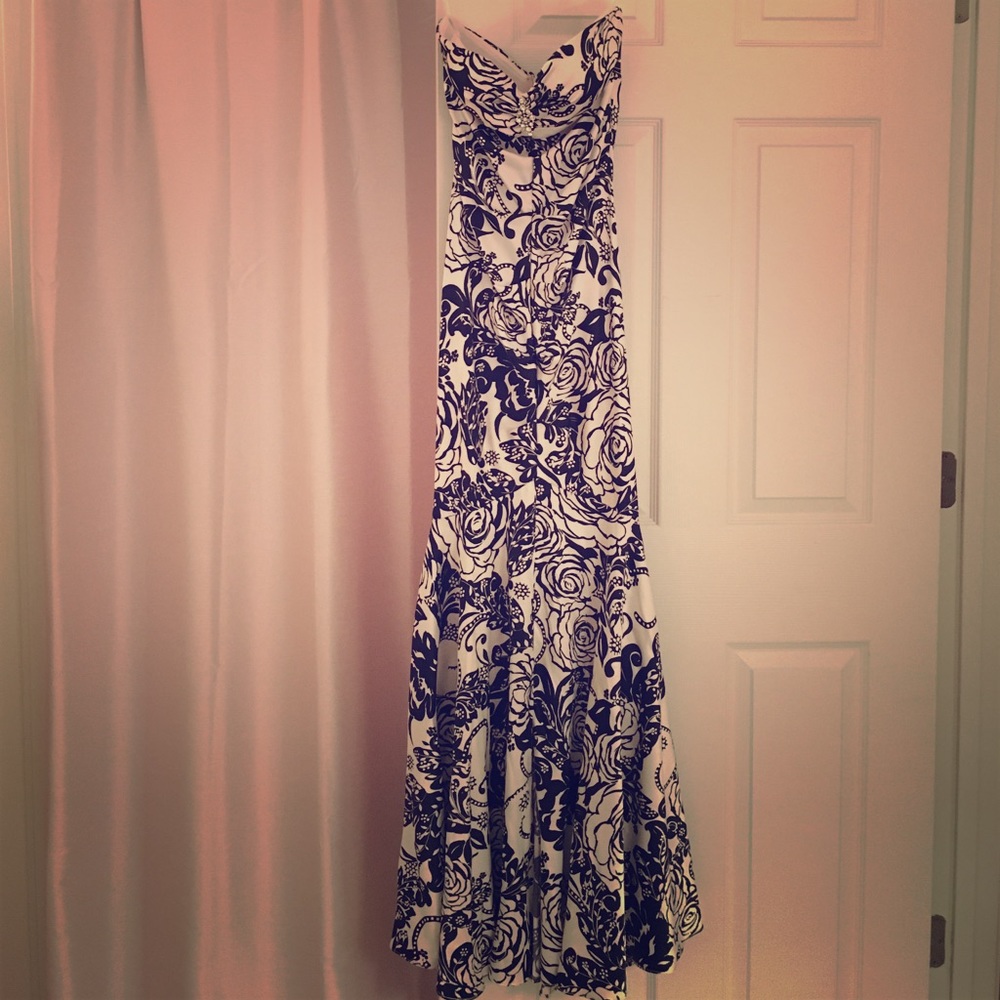 Black & White Floral Gown