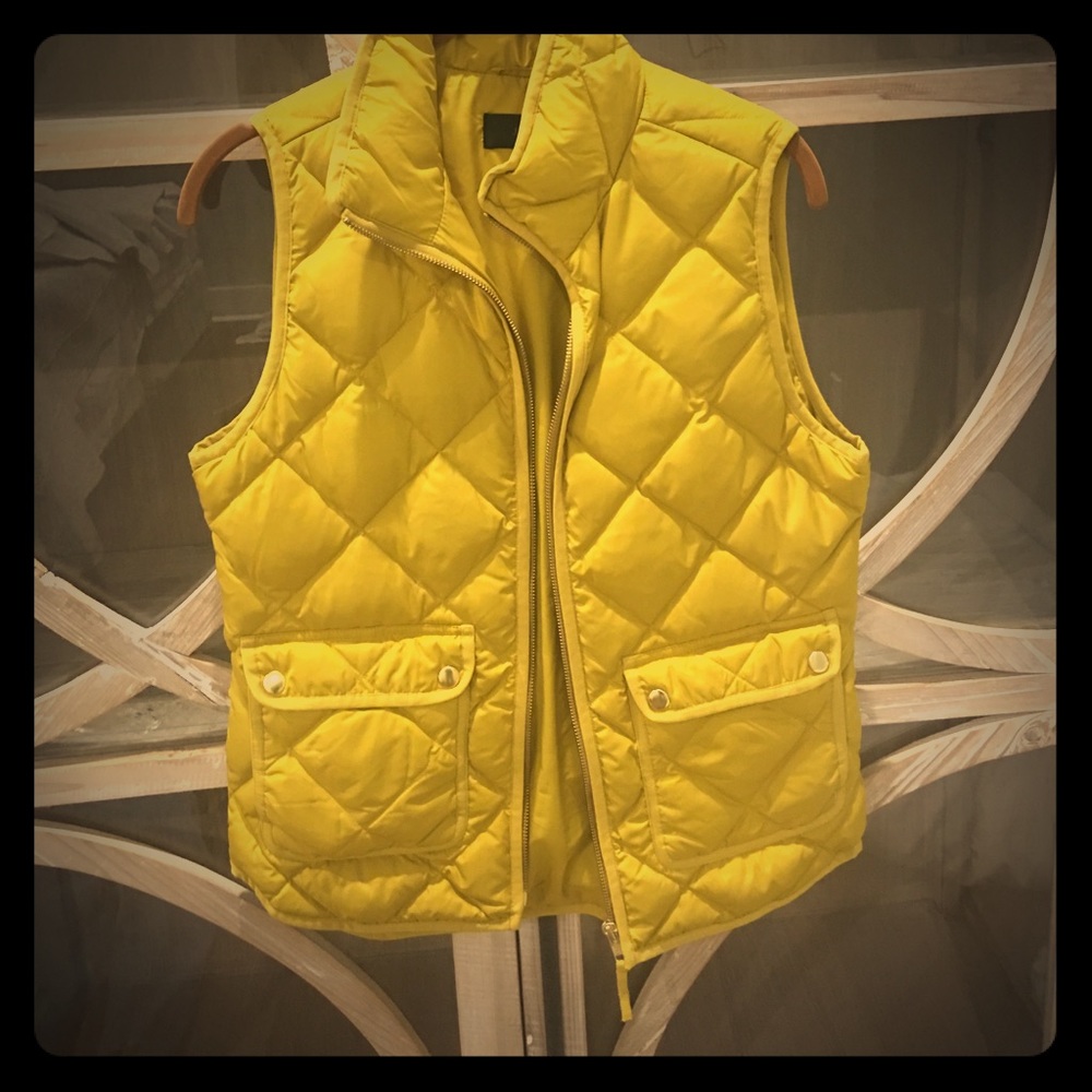 JCrew yellow puffer vest