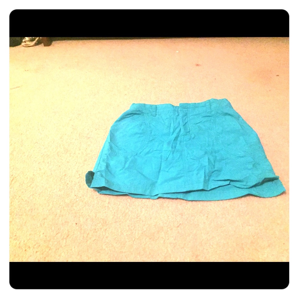 Teal mini skirt