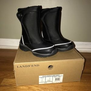 LANDS' END Youth Snow Flurry Kids Black Boots