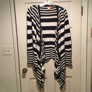 Navy and White Striped Cardigan