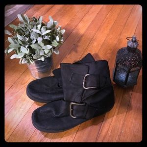 Canvas Booties w/ Buckles