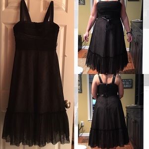 BCBG Black Lace Dress with Rose Pink Lining