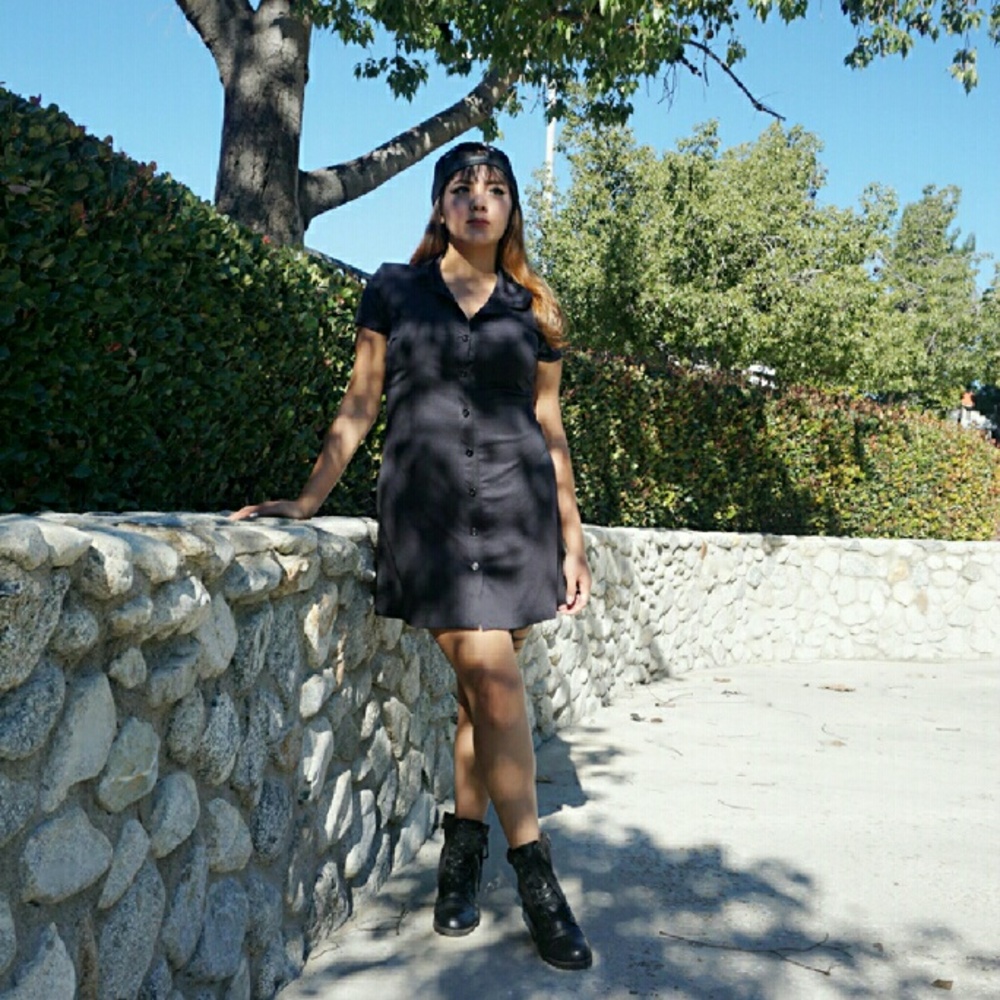 Black collar dress