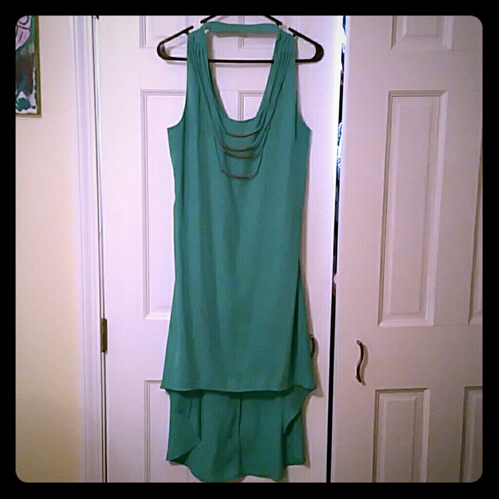 Aqua high low dress