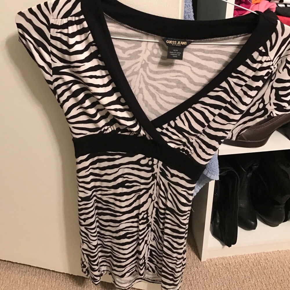 Guess zebra print shirt